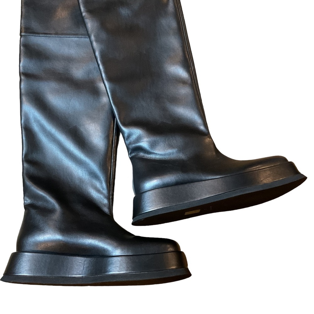 Gia Borghini Black Over-the-Knee Slouchy Boots - Picture 9 of 12